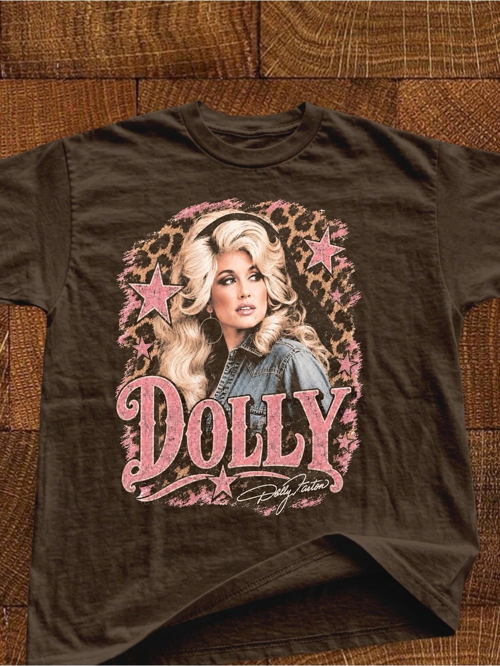 Gildan Brown Tee Dolly Parton Star Graphic T-shirt
